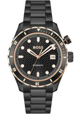 Hugo Boss Bossmatic Automatic Black Dial Black Steel Strap Watch for Men - 1514215