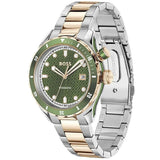 Hugo Boss Bossmatic Automatic Green Dial Two Tone Steel Strap Watch for Men - 1514181