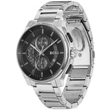 Hugo Boss Peak Chronograph Black Dial Silver Steel Strap Watch for Men - 1514191