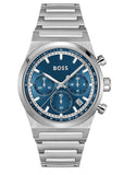 Hugo Boss Candor Chronograph Blue Dial Silver Steel Strap Watch for Men - 1514250