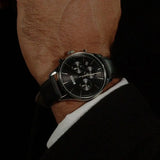 Hugo Boss Avery Chronograph Black Dial Black Leatherr Strap Watch for Men - 1514211