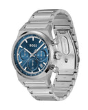 Hugo Boss Candor Chronograph Blue Dial Silver Steel Strap Watch for Men - 1514250