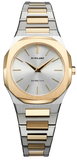 D1 Milano Ultra Thin Silver Dial Two Tone Steel Strap Watch for Women - D1-UTBL34