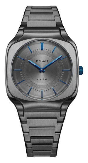 D1 Milano Square Titanium Gray Dial Gray Steel Strap Watch for Men - D1-SQBJ02
