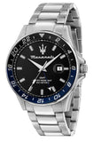 Maserati SFIDA Limited Edition Black Dial Silver Steel Strap Watch for Men - R8853140011