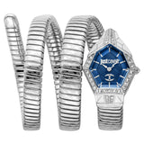 Just Cavalli Mesmerizing Blue Dial Silver Steel Strap Watch for Women - JC1L304M0015