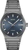 Hugo Boss Candor Automatic Blue Dial Grey Steel Strap Watch for Men - 1514119