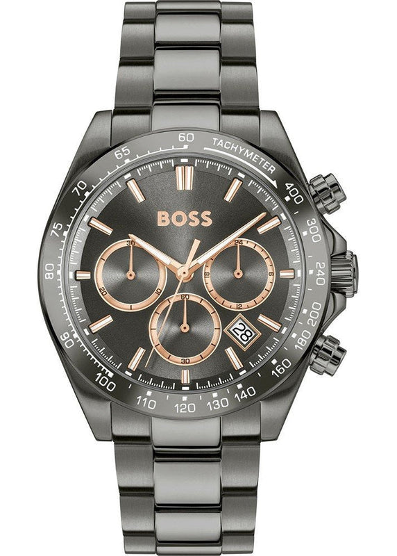 Hugo Boss Hero 2.0 Chronograph Grey Dial Grey Steel Strap Watch for Men - 1514299