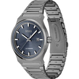 Hugo Boss Candor Automatic Blue Dial Grey Steel Strap Watch for Men - 1514119