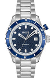 Hugo Boss Bossmatic Automatic Blue Dial Silver Steel Strap Watch for Men - 1514177