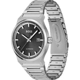 Hugo Boss Candor Automatic Black Dial Silver Steel Strap Watch for Men - 1514117