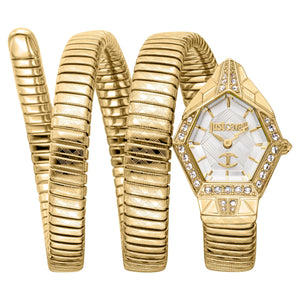 Just Cavalli Vita White Dial Gold Steel Strap Watch for Women - JC1L355M0025