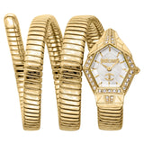 Just Cavalli Vita White Dial Gold Steel Strap Watch for Women - JC1L355M0025