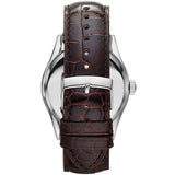 Emporio Armani Classic Beige Dial Brown Leather Strap Watch for Men - AR0645