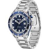 Hugo Boss Bossmatic Automatic Blue Dial Silver Steel Strap Watch for Men - 1514177