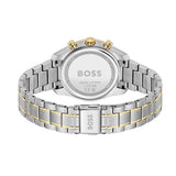 Hugo Boss Grand Tour Chronograph Green Dial Two Tone Steel Strap Watch for Women - 1502766