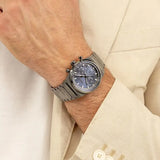 Hugo Boss Candor Chronograph Blue Dial Grey Steel Strap Watch for Men - 1514223