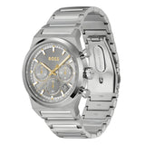 Hugo Boss Candor Chronograph Silver Dial Silver Steel Strap Watch for Men - 1514221