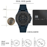 Hugo Boss Taper Chronograph Black Dial Blue Leather Strap Watch for Men - 1514086