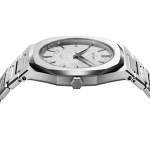 D1 Milano Pluto Ultra Thin Silver Dial Silver Steel Strap Watch for Men - D1-UTBJ18