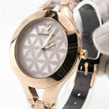 Emporio Armani Chiara Silver Dial Brown Leather Strap Watch for Women - AR7431
