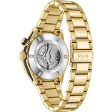 Hugo Boss Bossmatic Automatic Black Dial Gold Steel Strap Watch for Men - 1514180
