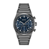 Hugo Boss Candor Chronograph Blue Dial Grey Steel Strap Watch for Men - 1514223