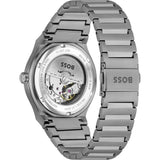 Hugo Boss Candor Automatic Blue Dial Grey Steel Strap Watch for Men - 1514119
