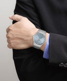 Hugo Boss Candor Automatic Ice Blue Dial Silver Steel Strap Watch for Men - 1514118
