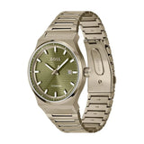 Hugo Boss Candor Automatic Olive Green Dial Brown Steel Strap Watch for Men - 1514184
