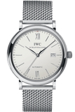 IWC Portofino Automatic White Dial Silver Mesh Bracelet Watch for Men - IW356505