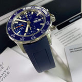IWC Aquatimer Chronograph Blue Dial Blue Rubber Strap Watch for Men - IW376711