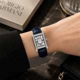 Emporio Armani Genni White Dial Blue Leather Strap Watch for Women - AR11718