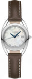 Longines Equestrian Mother of Pearl Dial Brown Leather Strap Watch for Women - L6.136.0.87.2