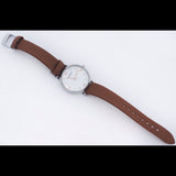 Emporio Armani Gianni T-Bar White Dial Brown Leather Strap Watch for Women - AR1988