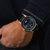 Lacoste Madrid Blue Dial Black Leather Strap Watch for Men - 2011034