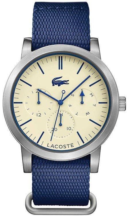 Lacoste Metro White Dial Blue Textile Strap Watch for Men - 2010875