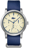 Lacoste Metro White Dial Blue Textile Strap Watch for Men - 2010875