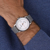Lacoste Madrid White Dial Gray Leather Strap Watch for Men - 2011031