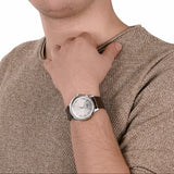 Lacoste Madrid Grey Dial Brown Leather Strap Watch for Men - 2011033