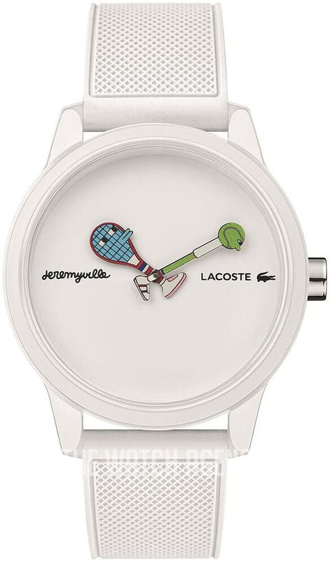 Lacoste Jeremyville White Dial White Silicone Strap Watch for Men - 2011072