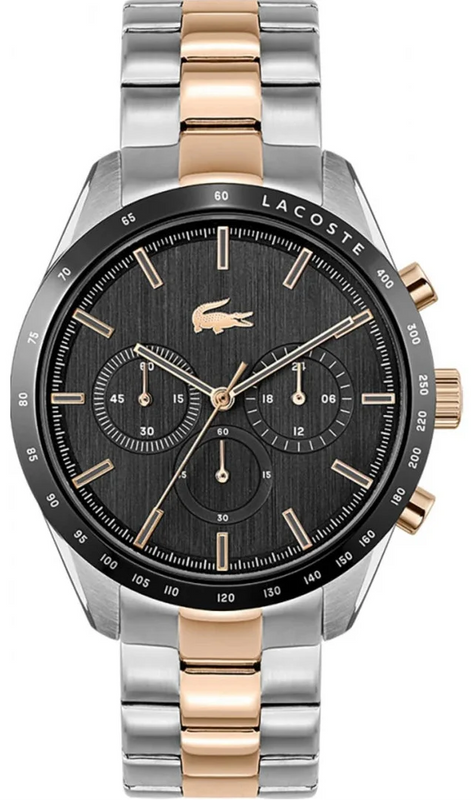 Lacoste Boston Gray Dial Two Tone Steel Strap Watch for Men - 2011112