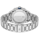 Lacoste Tiebreaker Chronograph Black Dial Silver Steel Strap Watch for Men - 2011155