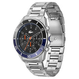 Lacoste Tiebreaker Chronograph Black Dial Silver Steel Strap Watch for Men - 2011155