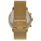 Lacoste Replay Chronograph Black Dial Gold Steel Strap Watch for Men - 2011195