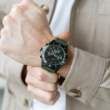 Lacoste Tiebreaker Chronograph Black Dial Green Silicon Strap Watch for Men - 2011153