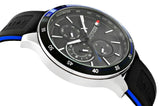Tommy Hilfiger Bank Quartz Black Dial Black Rubber Strap Watch for Men - 1791724
