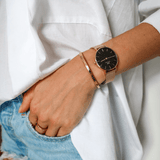 Daniel Wellington Classic Petite Evergold Black Dial Gold Mesh Bracelet Watch For Women - DW00100349