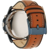 Fossil Grant Chronograph Blue Dial Brown Leather Strap Watch for Men - FS5151