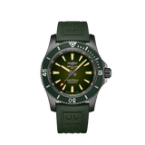 Breitling Superocean Automatic 46 Green Dial Green Rubber Strap Watch for Men - M173681A1L1S1